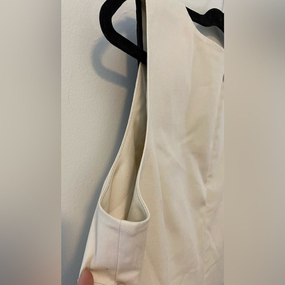 Randy Kemper, Khaki w/ Black Lace Trim, Sleeveless Midi Dress, Size 8 - Picture 7 of 9